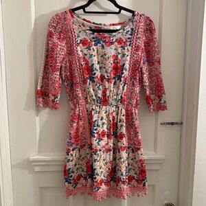 LoveShackFancy Novalie Rush of Red Floral Dress